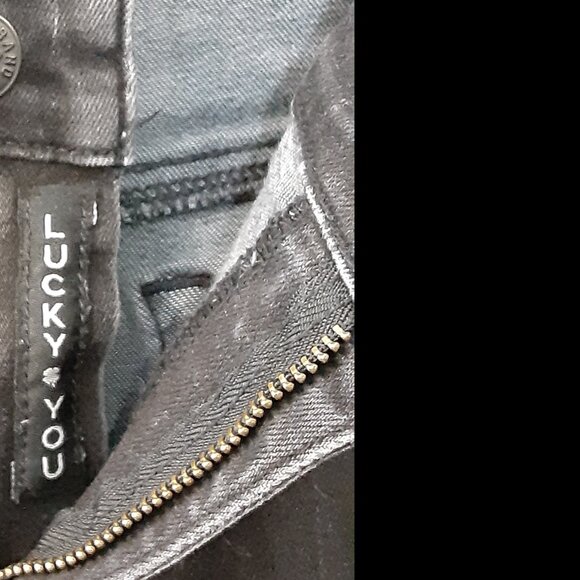 Lucky Brand Black Denim Mid Rise Ava Skinny Size 8/29 A Ankle Stretch Zip Fly - Picture 4 of 12